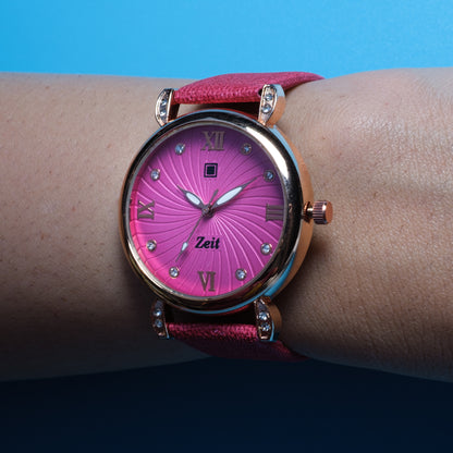 Reloj Análogo Zeit Dama Casual correa De Tacto Piel Textura