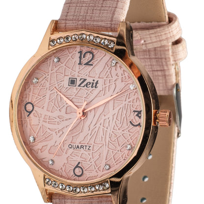 Reloj Análogo Zeit Dama Casual correa De Tacto Piel Textura