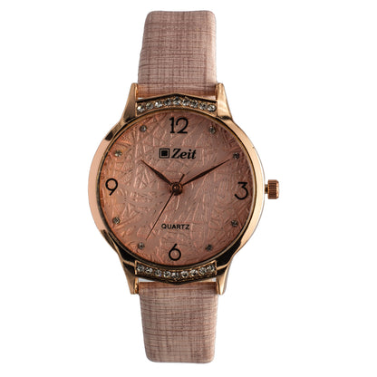 Reloj Análogo Zeit Dama Casual correa De Tacto Piel Textura