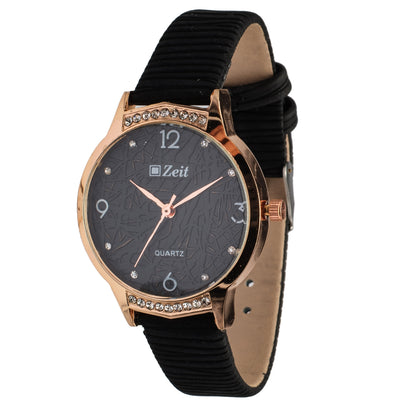 Reloj Análogo Zeit Dama Casual correa De Tacto Piel Textura