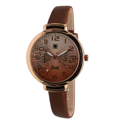 Reloj Análogo Zeit Dama Casual correa De Tacto Piel Textura