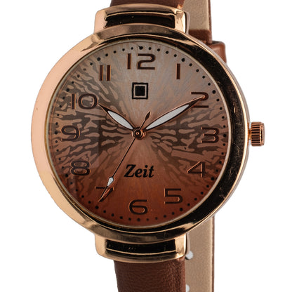 Reloj Análogo Zeit Dama Casual correa De Tacto Piel Textura