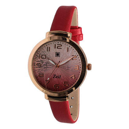 Reloj Análogo Zeit Dama Casual correa De Tacto Piel Textura