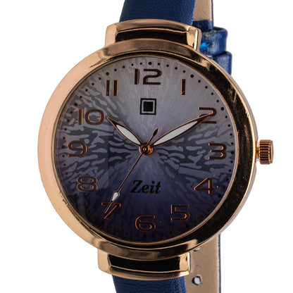 Reloj Análogo Zeit Dama Casual correa De Tacto Piel Textura