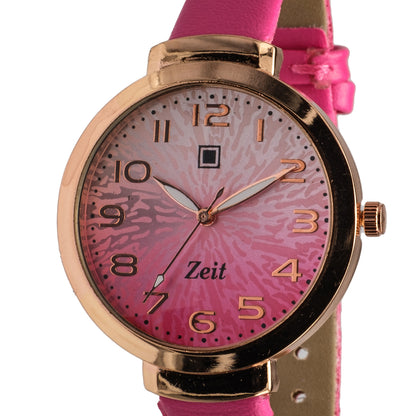 Reloj Análogo Zeit Dama Casual correa De Tacto Piel Textura