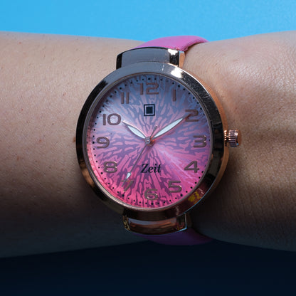 Reloj Análogo Zeit Dama Casual correa De Tacto Piel Textura