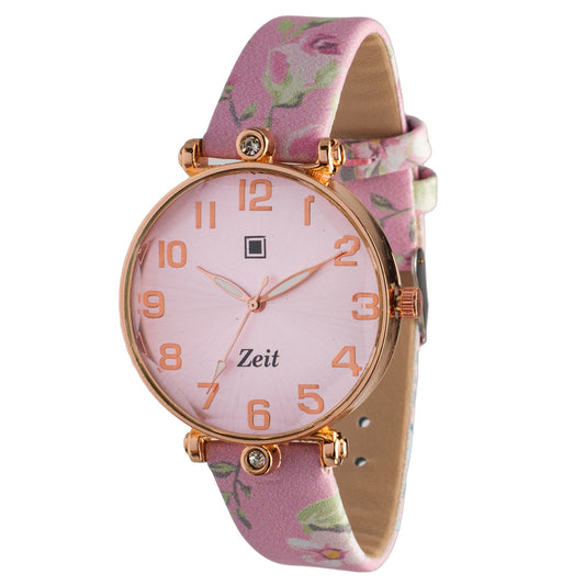 Reloj Análogo Zeit Dama Casual correa De Tacto Piel Textura