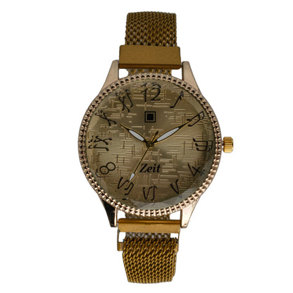 Reloj Análogo Zeit Dama Casual correa De Mesh Bisel Textura