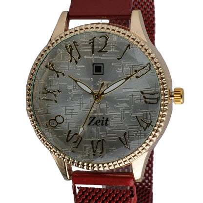 Reloj Análogo Zeit Dama Casual correa De Mesh Bisel Textura