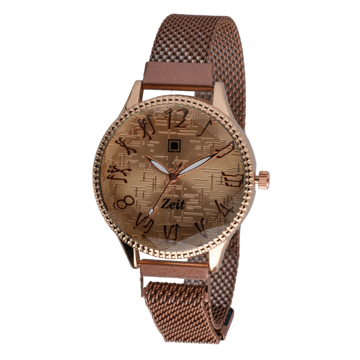 Reloj Análogo Zeit Dama Casual correa De Mesh Bisel Textura