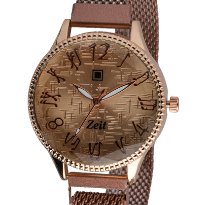 Reloj Análogo Zeit Dama Casual correa De Mesh Bisel Textura