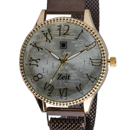 Reloj Análogo Zeit Dama Casual correa De Mesh Bisel Textura