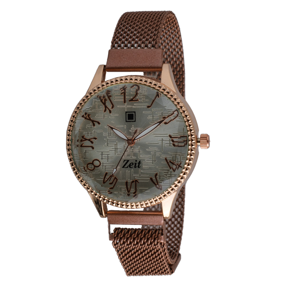 Reloj Análogo Zeit Dama Casual correa De Mesh Bisel Textura