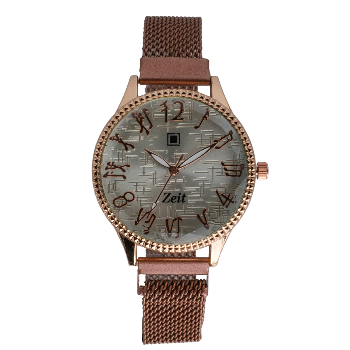 Reloj Análogo Zeit Dama Casual correa De Mesh Bisel Textura