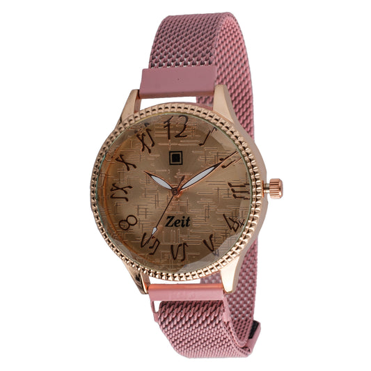 Reloj Análogo Zeit Dama Casual correa De Mesh Bisel Textura