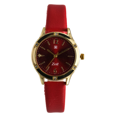 Reloj Análogo Zeit Dama Casual correa De Tacto Piel fondo liso