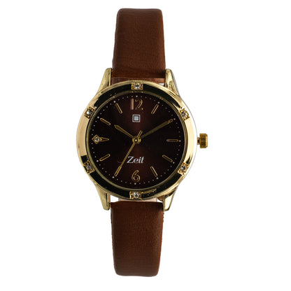 Reloj Análogo Zeit Dama Casual correa De Tacto Piel fondo liso