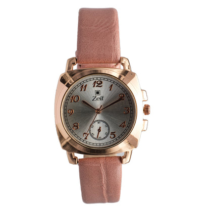 Reloj Análogo Zeit Dama Casual correa De Tacto Piel Textura